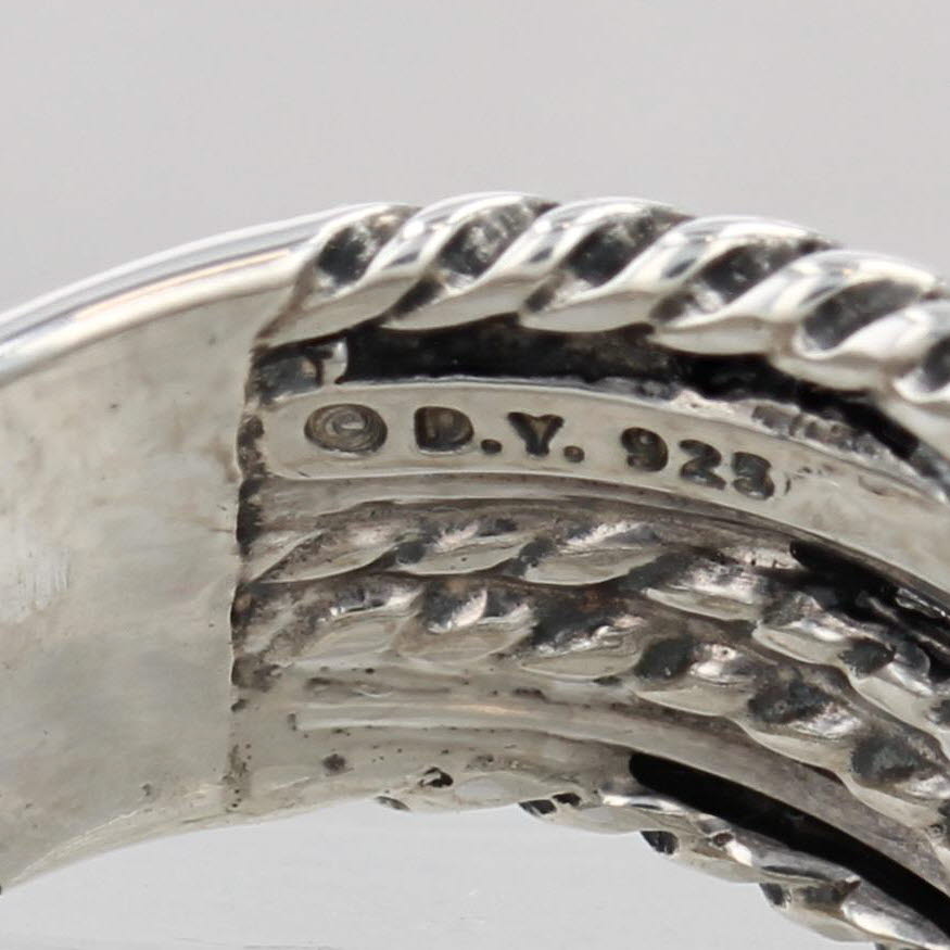 David Yurman 0.14ctw Diamond Wide Crossover Ring Sterling Silver Size 5