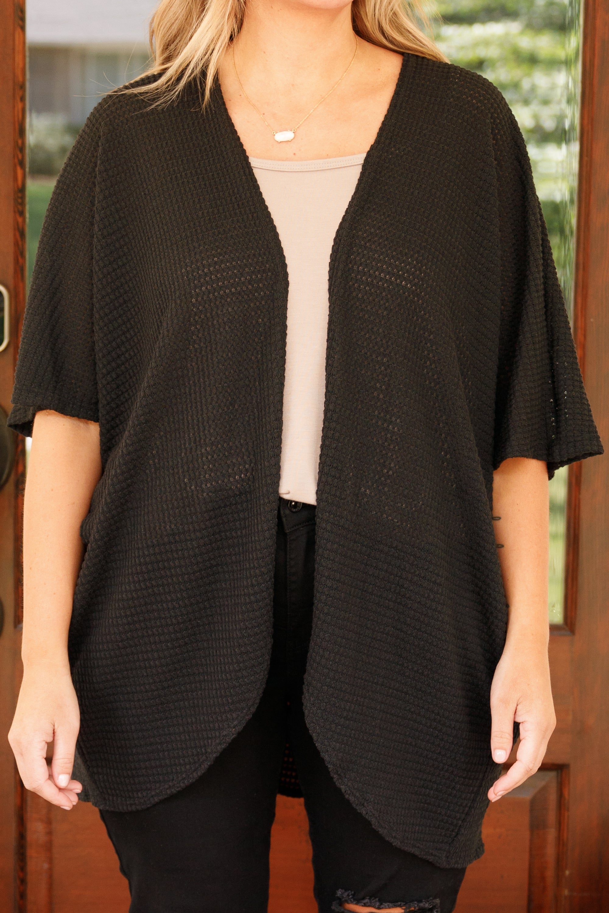 Promise To Stay Cardigan. Black