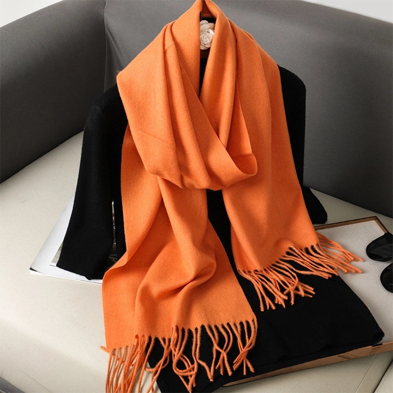 Women's Elegant Solid Color Imitation Cashmere Scarf