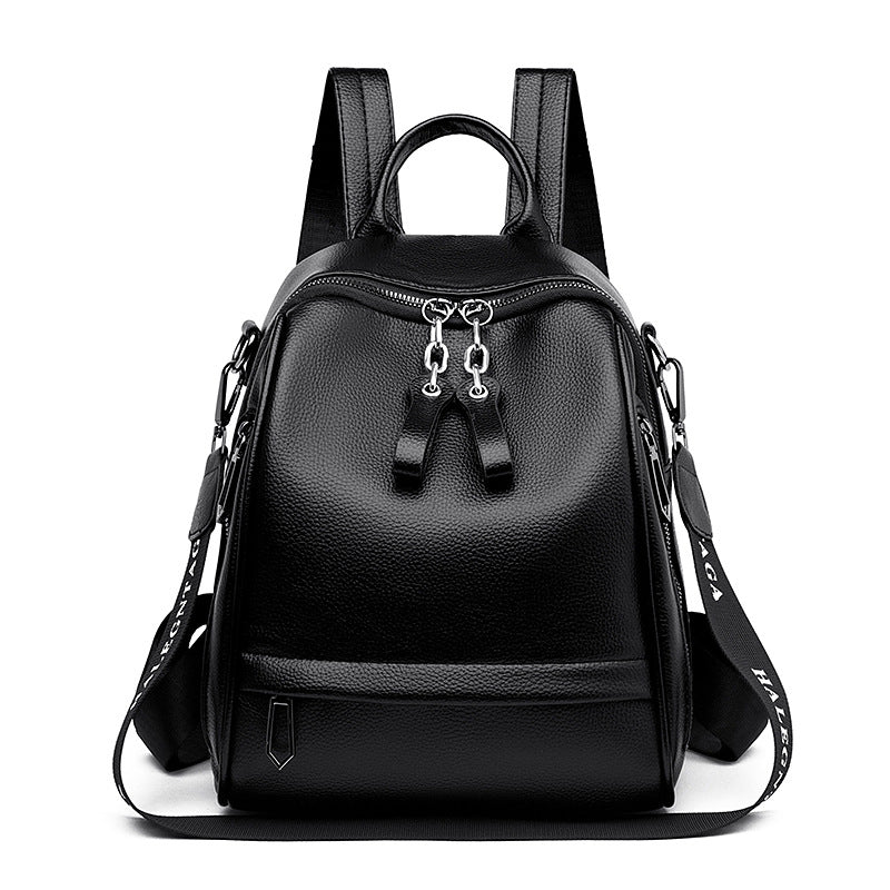 Trendy Soft Leather Unisex  Backpack
