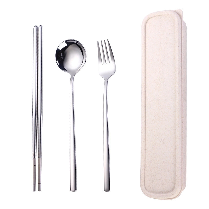 Fashion Solid Color Stainless Steel Tableware 1 Set