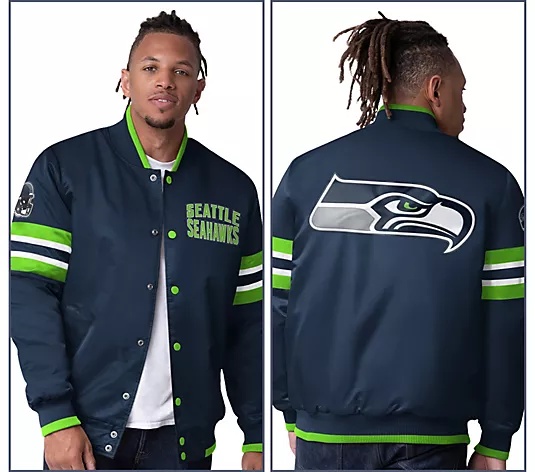 🔥Buy 2 for only $55🎁Buy 2 Get 2 Free🏈NFL Starter Satin Twill Snap Front Jacket