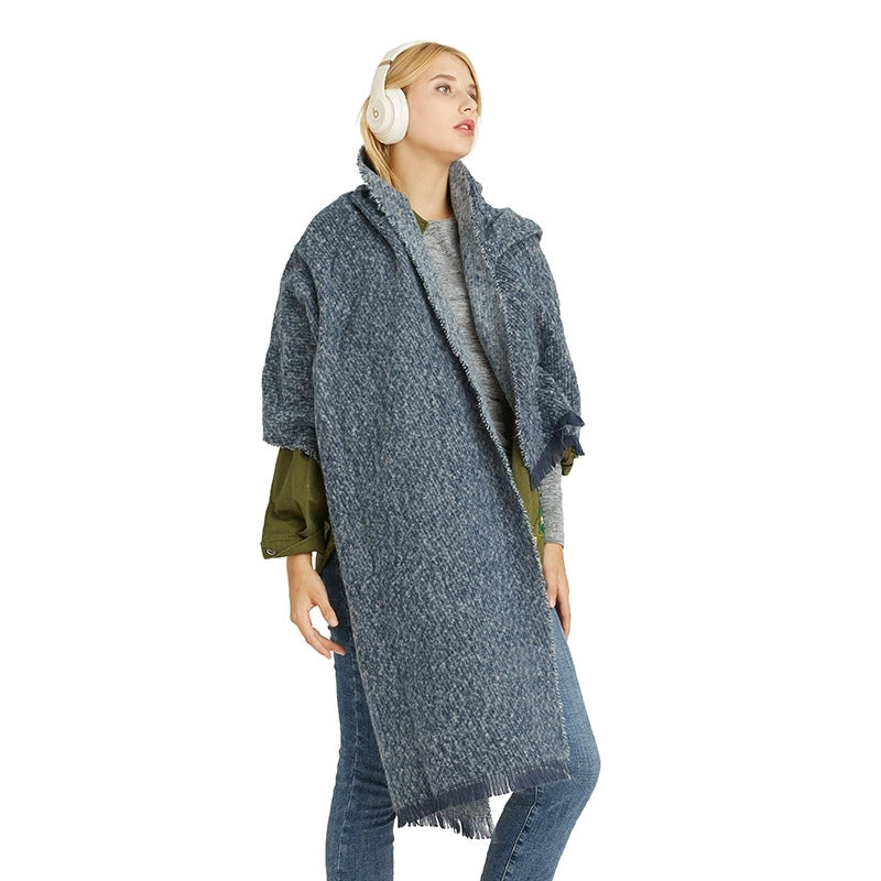 Women's Minimalist Classic Style Color Block Polyester Scarf