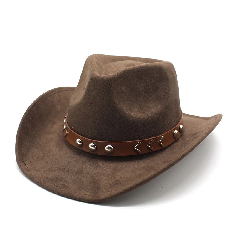 New Western Denim Faux Suede Jazz Hat Spring And Summer Felt Hat Accessories Popular Top Hat Fashion