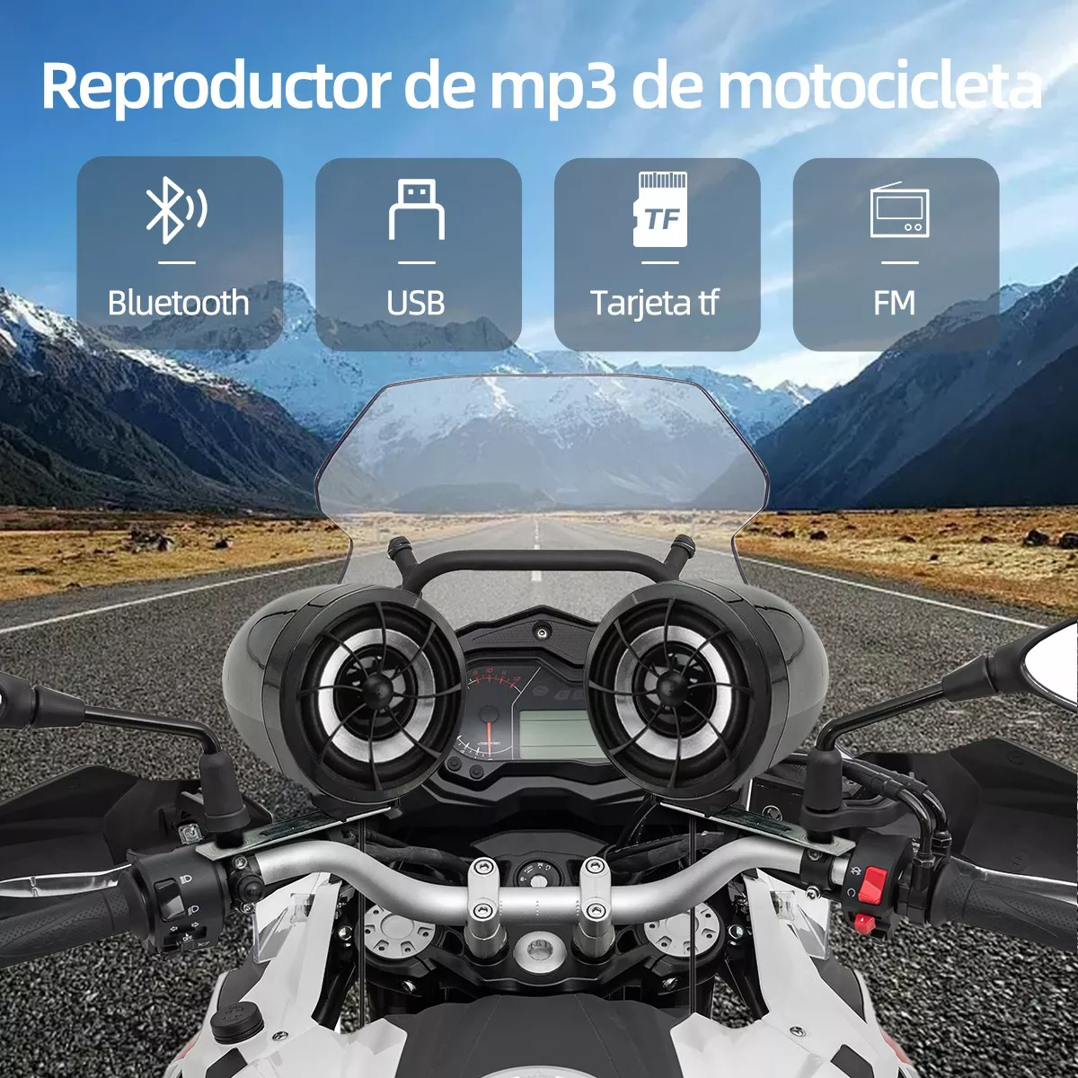 Bocinas Moto Alarma Con Bluetooth Usb Fm Tf