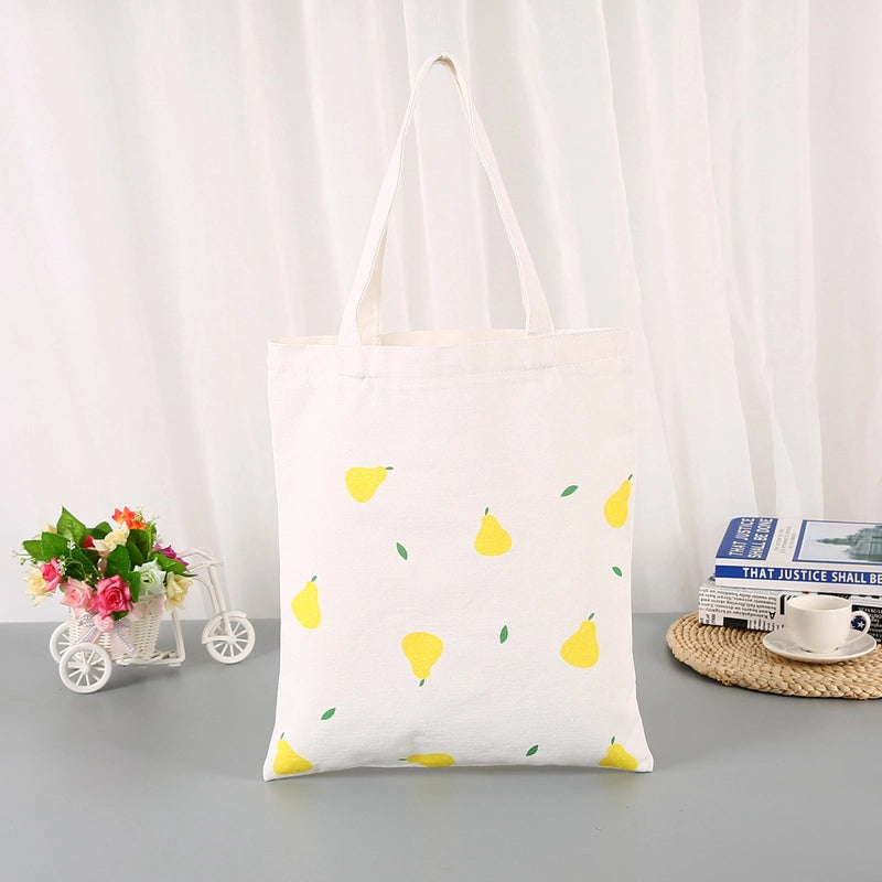 Unisex Canvas Fruit Streetwear Square Open Canvas Bag