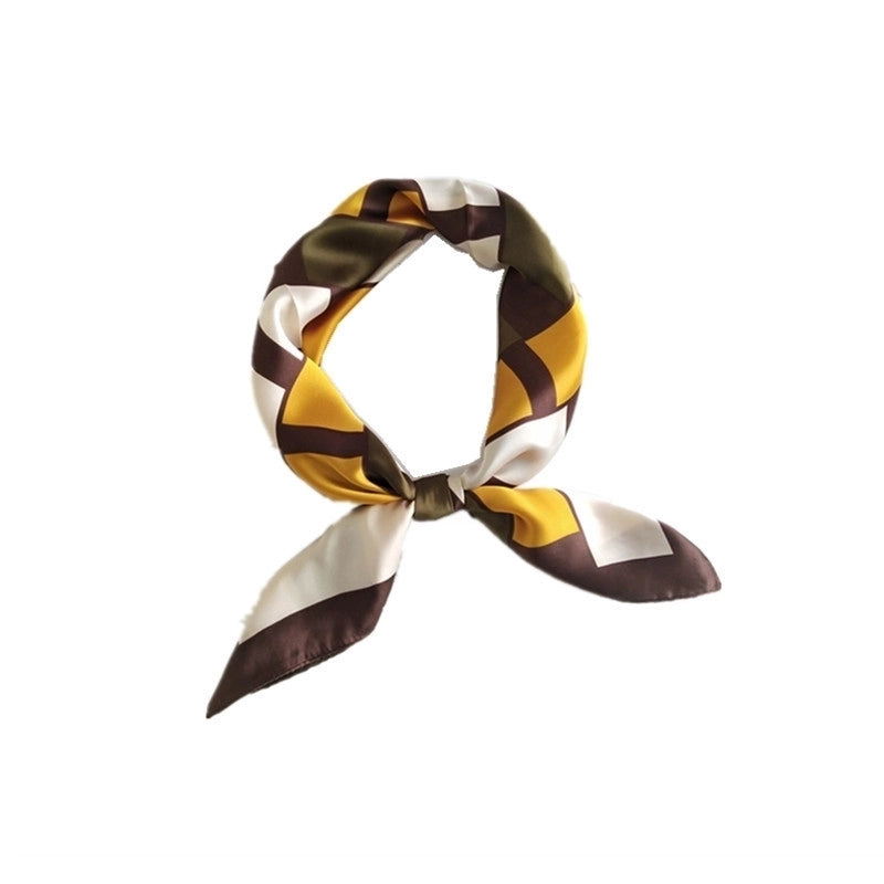 Women's Elegant Sweet Printing Satin Printing Silk Scarf