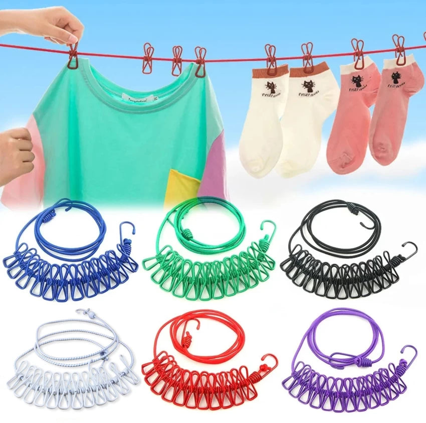 PORTABLE CLOTHESLINE - WINDPROOF CLOTHES ROPE