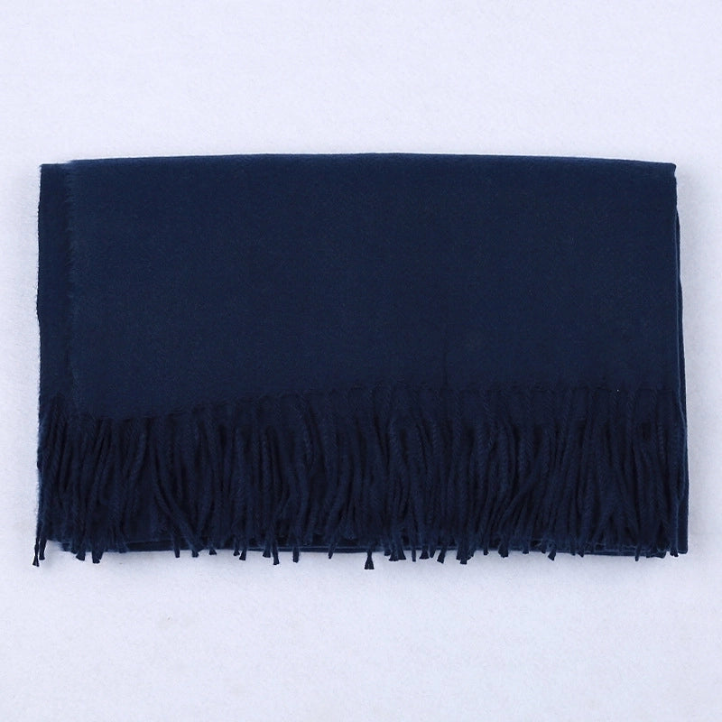 Cashmere Solid Color Scarf Women's Autumn And Winter 220g Explosions Barbed Hair Padded Travel Warm Tassel Shawl