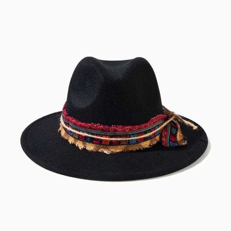 Unisex Casual Elegant Solid Color Flat Eaves Fedora Hat