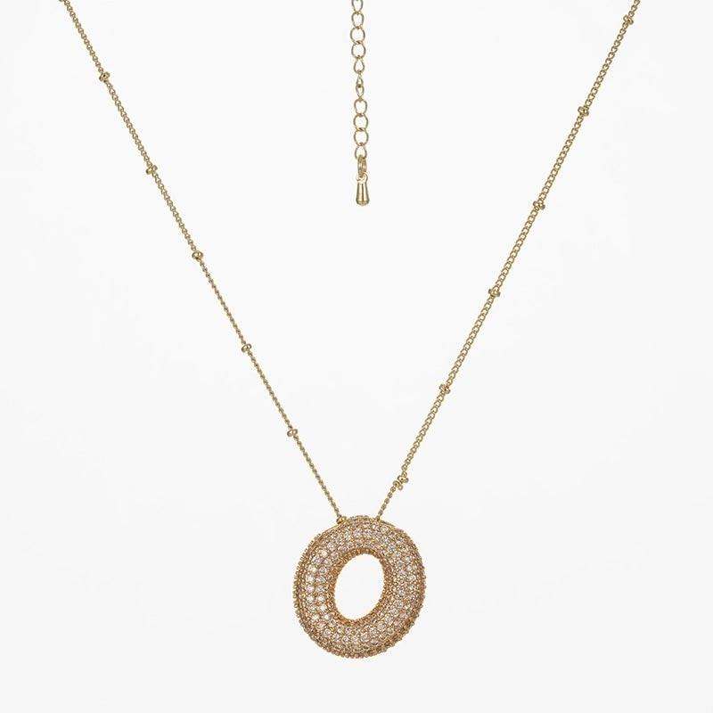 Copper Gold Plated Silver Plated IG Style Minimalist Plating Inlay Letter Zircon Pendant Necklace