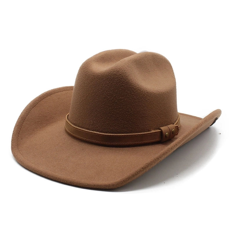Big Denim Top Hat Woolen Tibetan Cowboy Hat Women's Big Brim Tibetan Horse Riding Hat Men