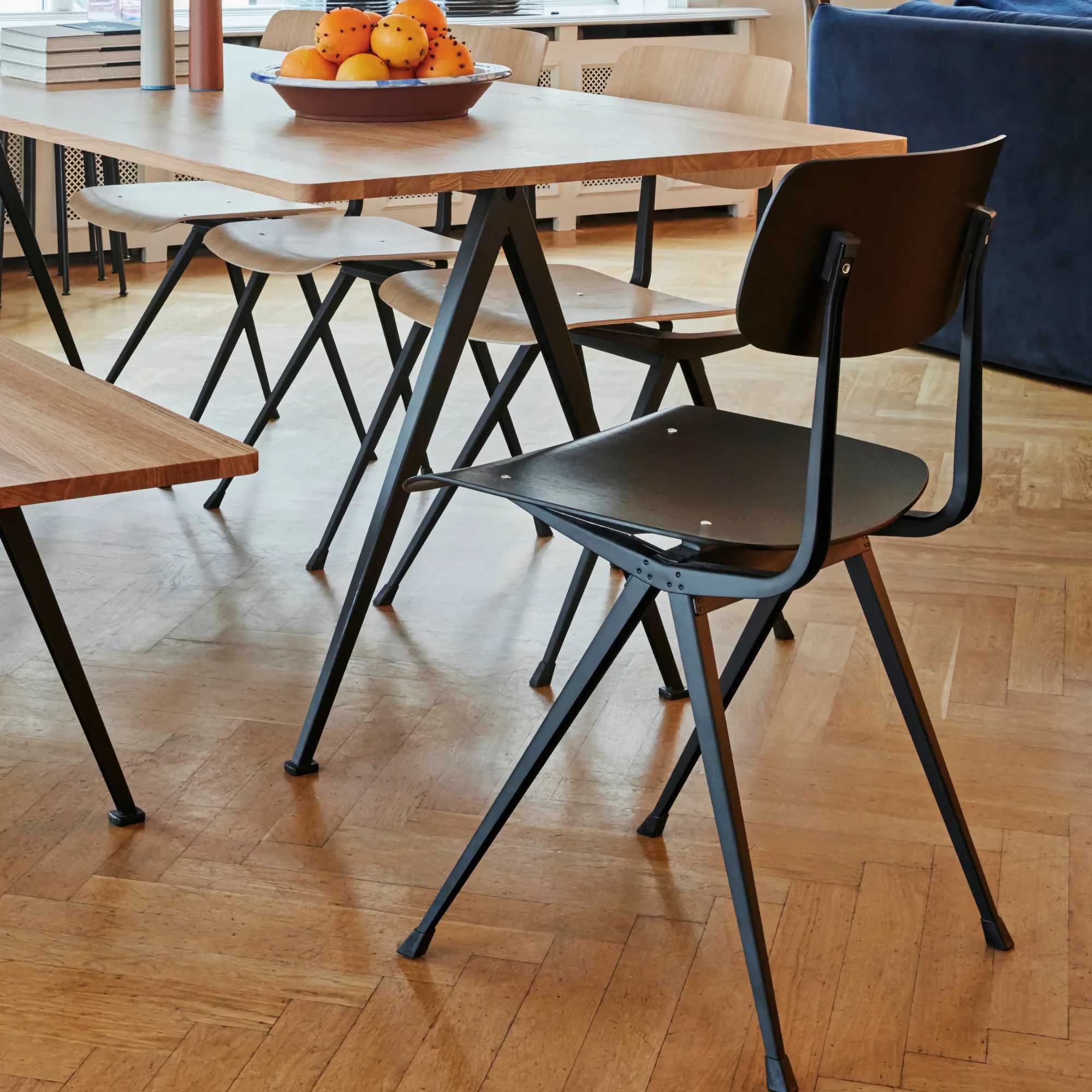 Result chair black steel. Smoke Oak