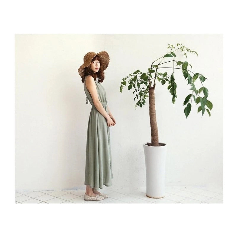 Women's Vacation Solid Color Flat Eaves Straw Hat