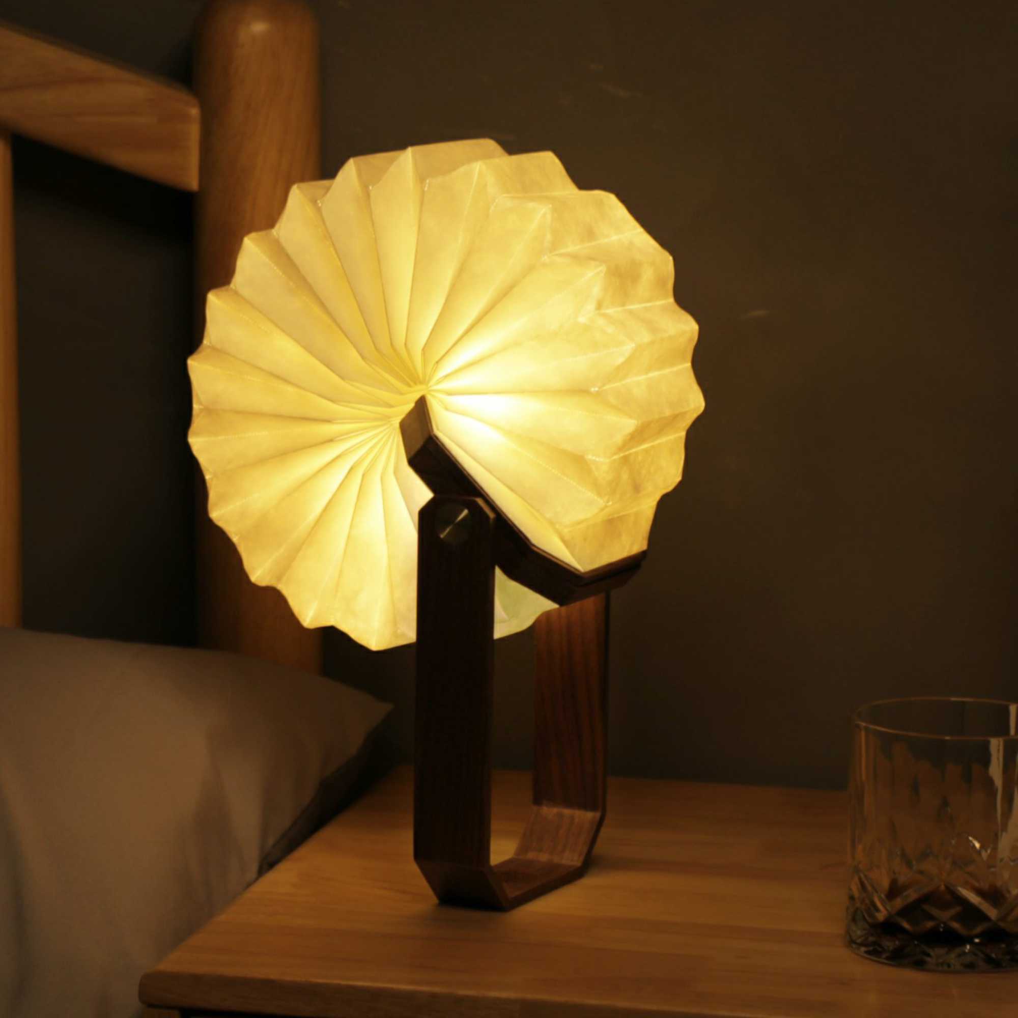 Gingko Smart Origami Lamp. American Walnut