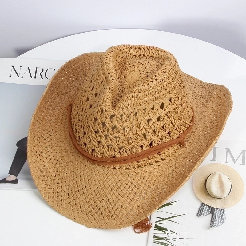 Unisex Retro Solid Color Straw Hat