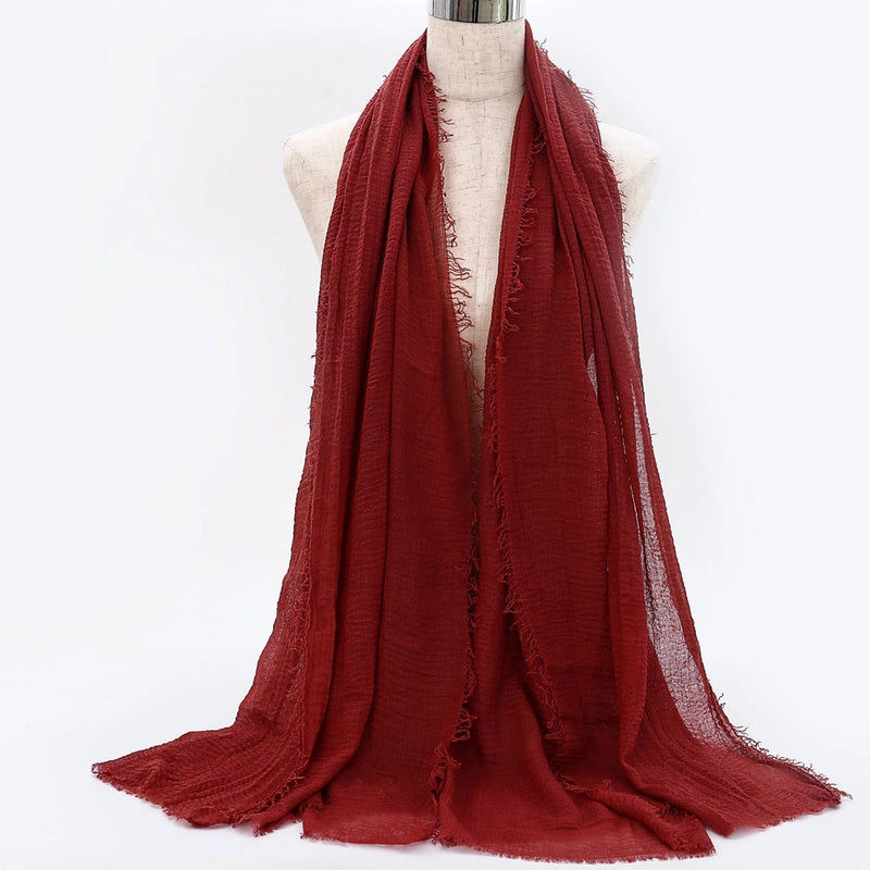 Women's Elegant Minimalist Solid Color Cotton Shawl