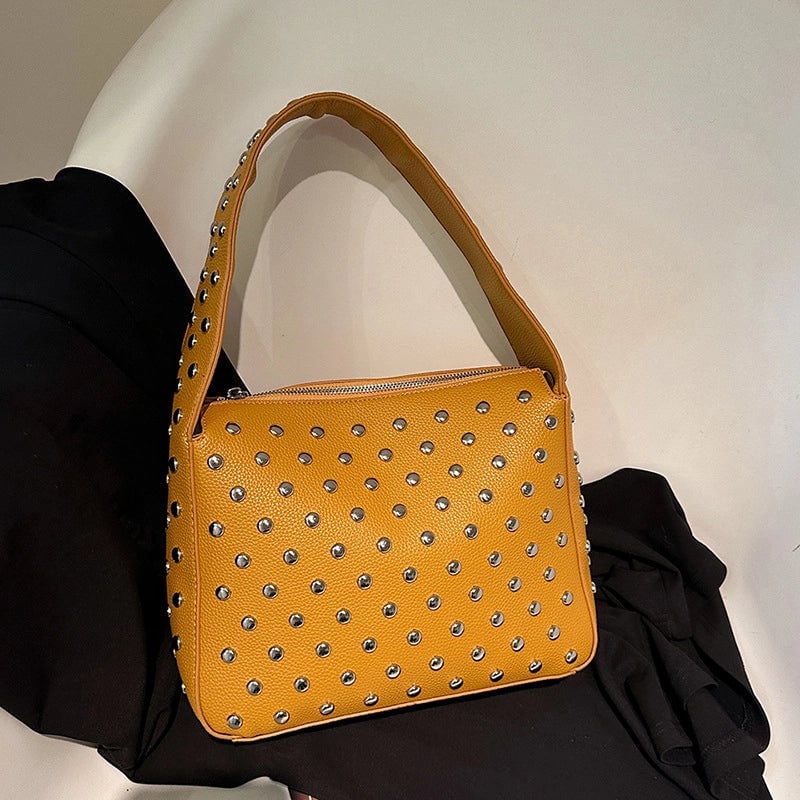 Women's Medium PU Round Dots Elegant Streetwear Square Zipper Handbag