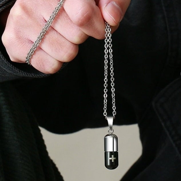 Hollow Pill Case Necklace