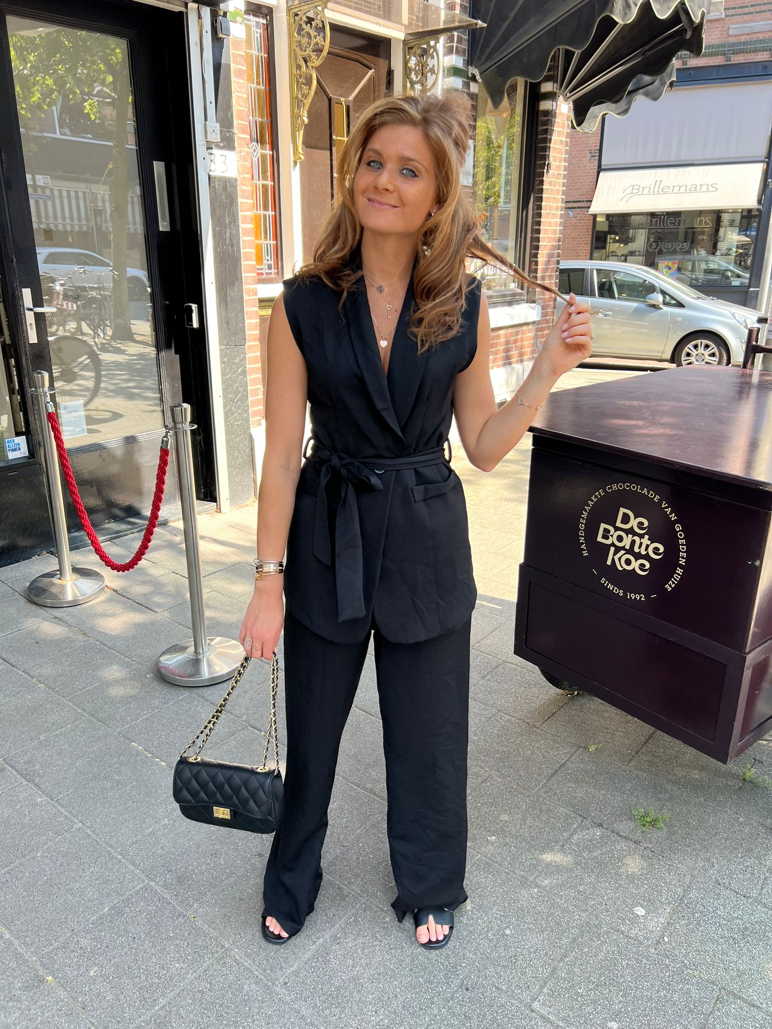 Kate two piece gilet set black