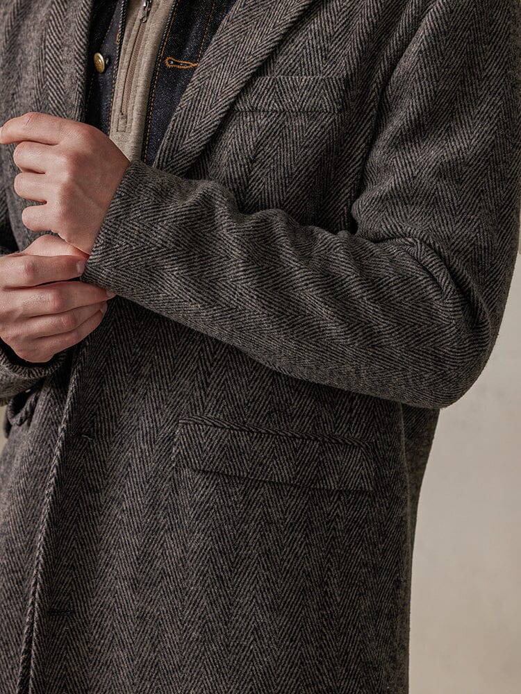 Vintage Herringbone Tweed Coat