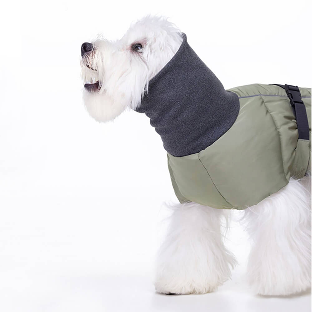 Casual Turtleneck Warm Waterproof Reflective Stripes Adjustable Dog Jacket