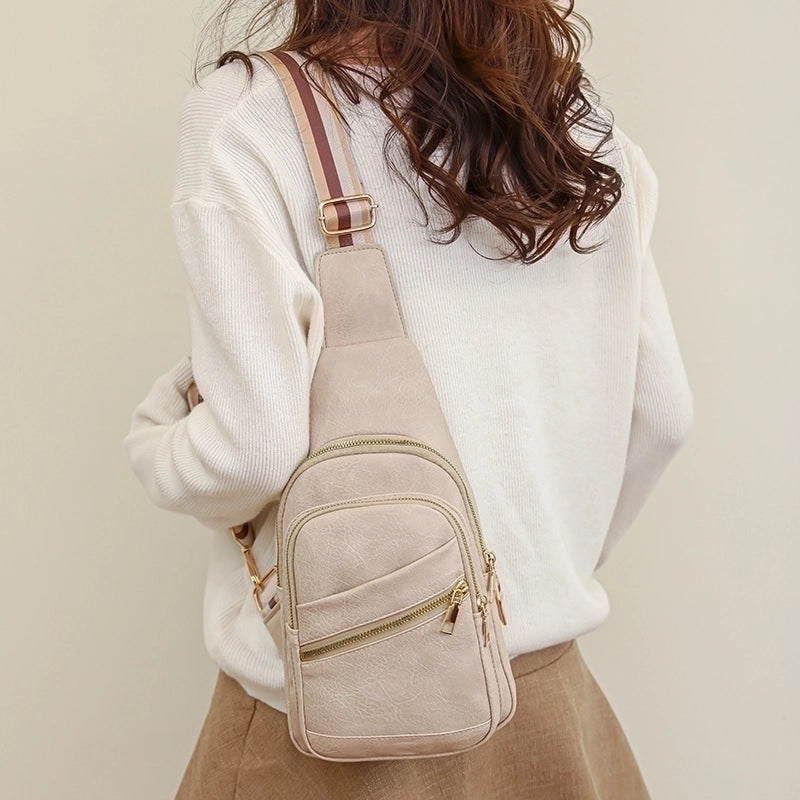 Women's Sports Solid Color Pu Leather Waist Bags