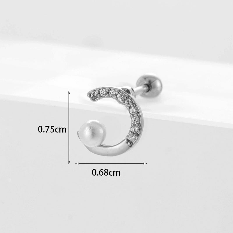 Ear Cartilage Rings & Studs Geometric Copper Plating Artificial Gemstones
