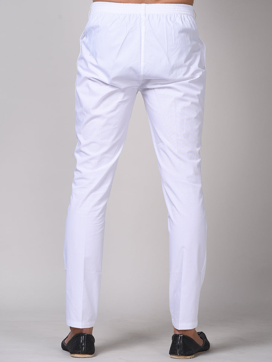 White - Cotton - Pyjama Pant For Men