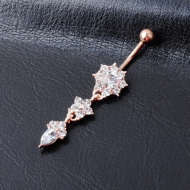 Belly Rings Exaggerated Flower Alloy Diamond