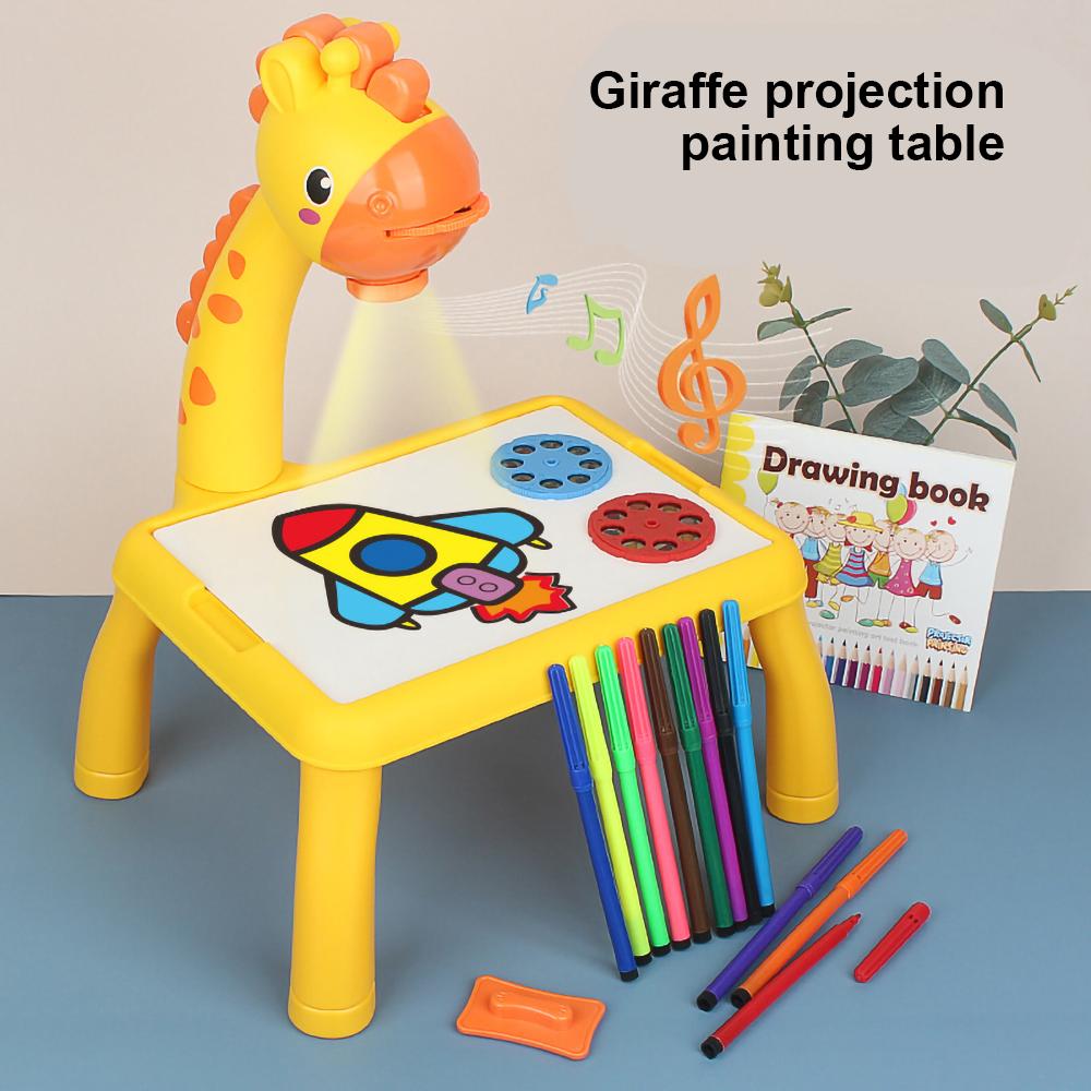 Mini Led Projector Art Drawing Table Light Toy for Children Kids Painting Board