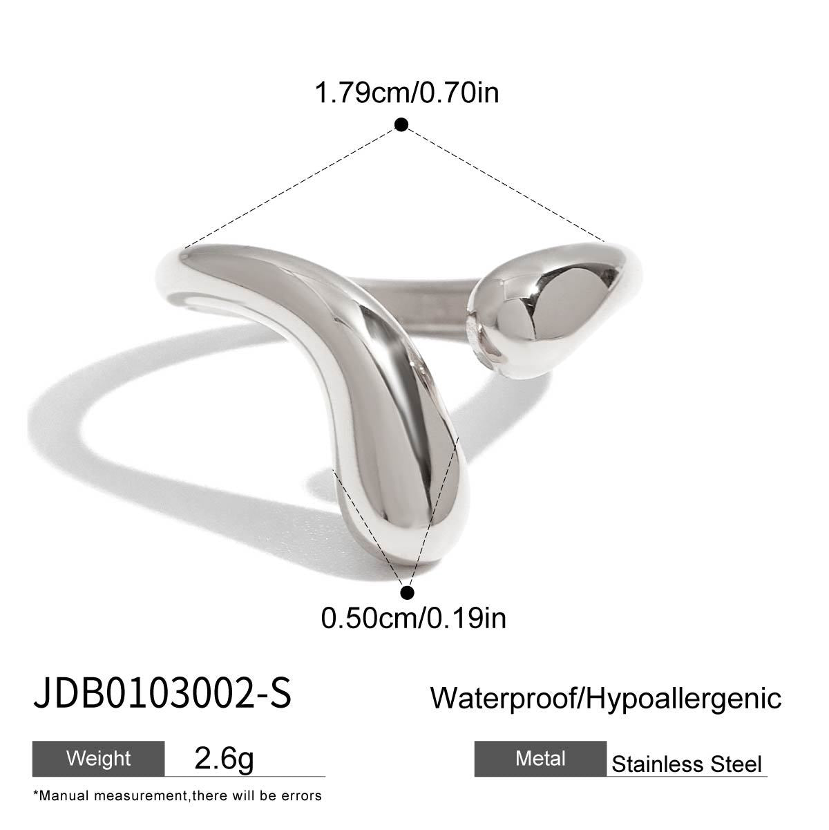 Water Drop Ring Titanium Steel Jewelry Rings Stainless Steel