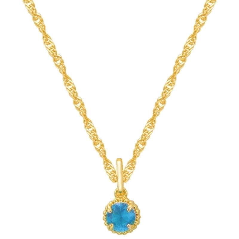 201 Stainless Steel 304 Stainless Steel Glass Gold Plated Elegant Minimalist Plating Inlay Round Birthstone Zircon Pendant Necklace