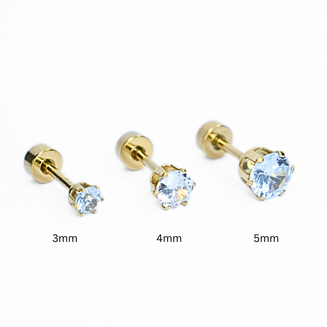 5mm Diamond studs - Gold