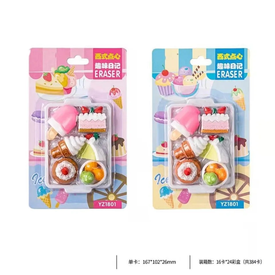 6 PIECES PACK FOOD ERASER