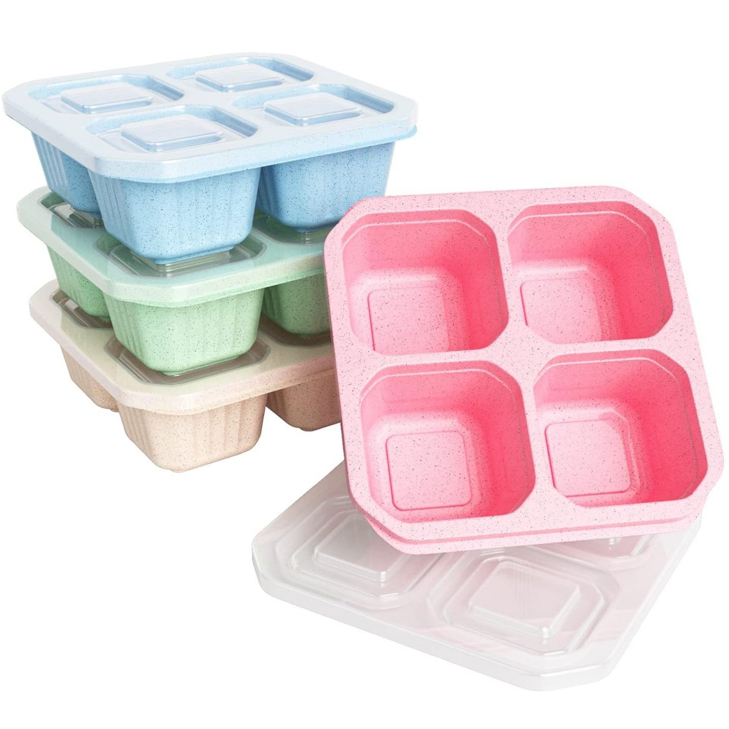 4 Pack Snack Containers. 4 Compartment Snack Box