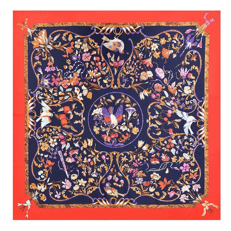 Spring And Autumn New Annunciation Bird Printing 90cm Square Scarf