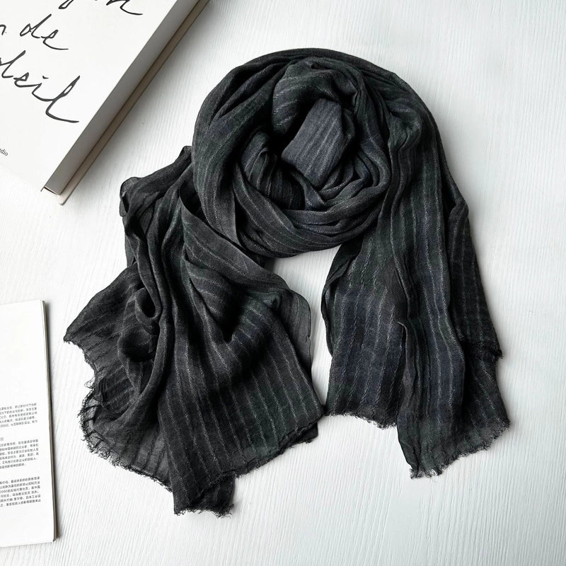 Unisex Sweet Stripe Viscose Fiber Scarf