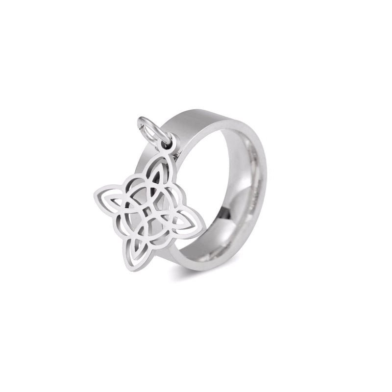 Minimalist Witch Knot Solid Color Titanium Steel Plating Rings
