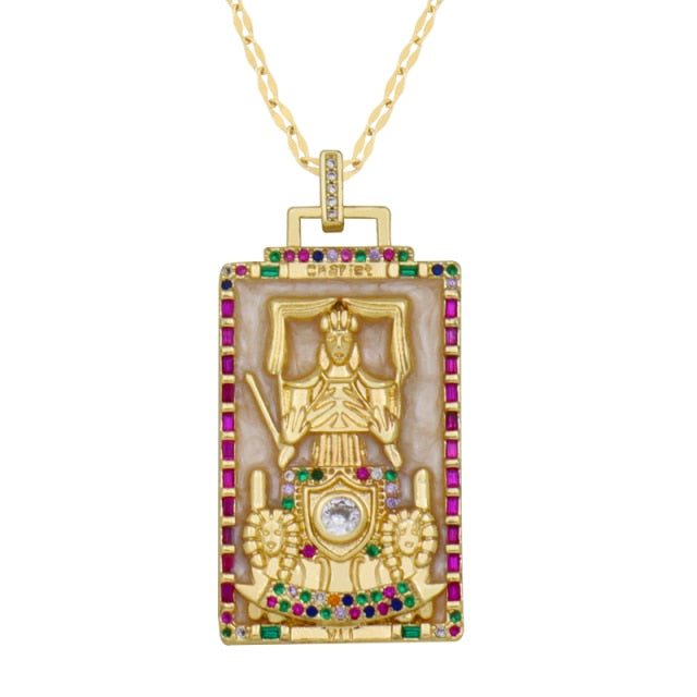 Diamond Tarot Card Necklaces
