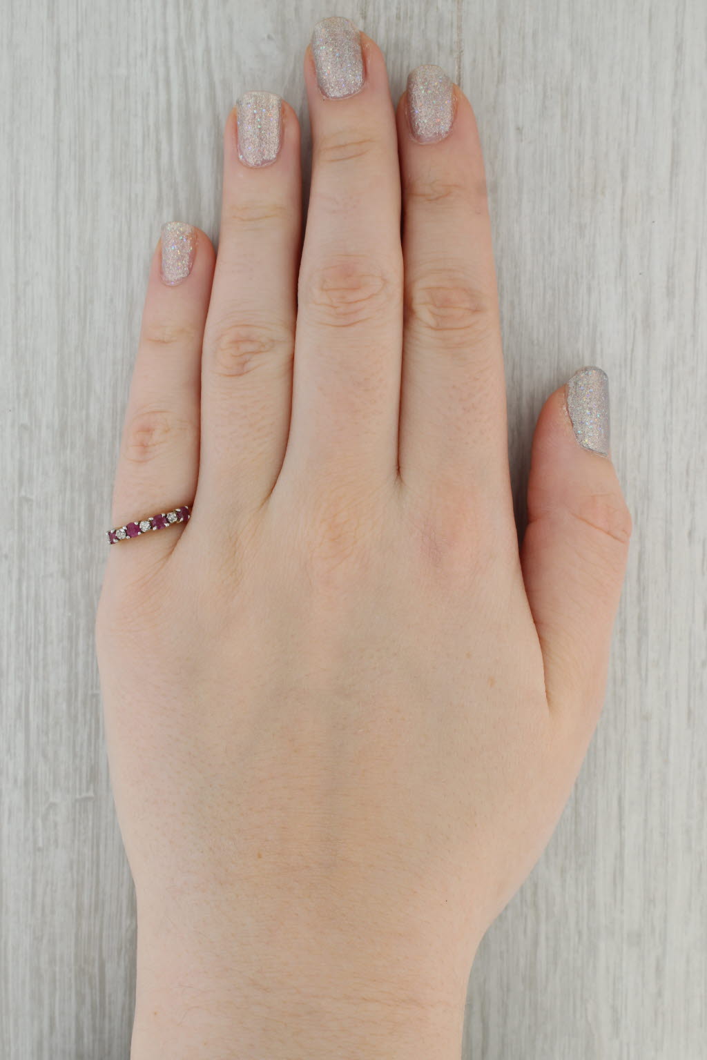 0.50ctw Ruby Diamond Ring 10k Yellow Gold Size 6.5 Stackable Bridal