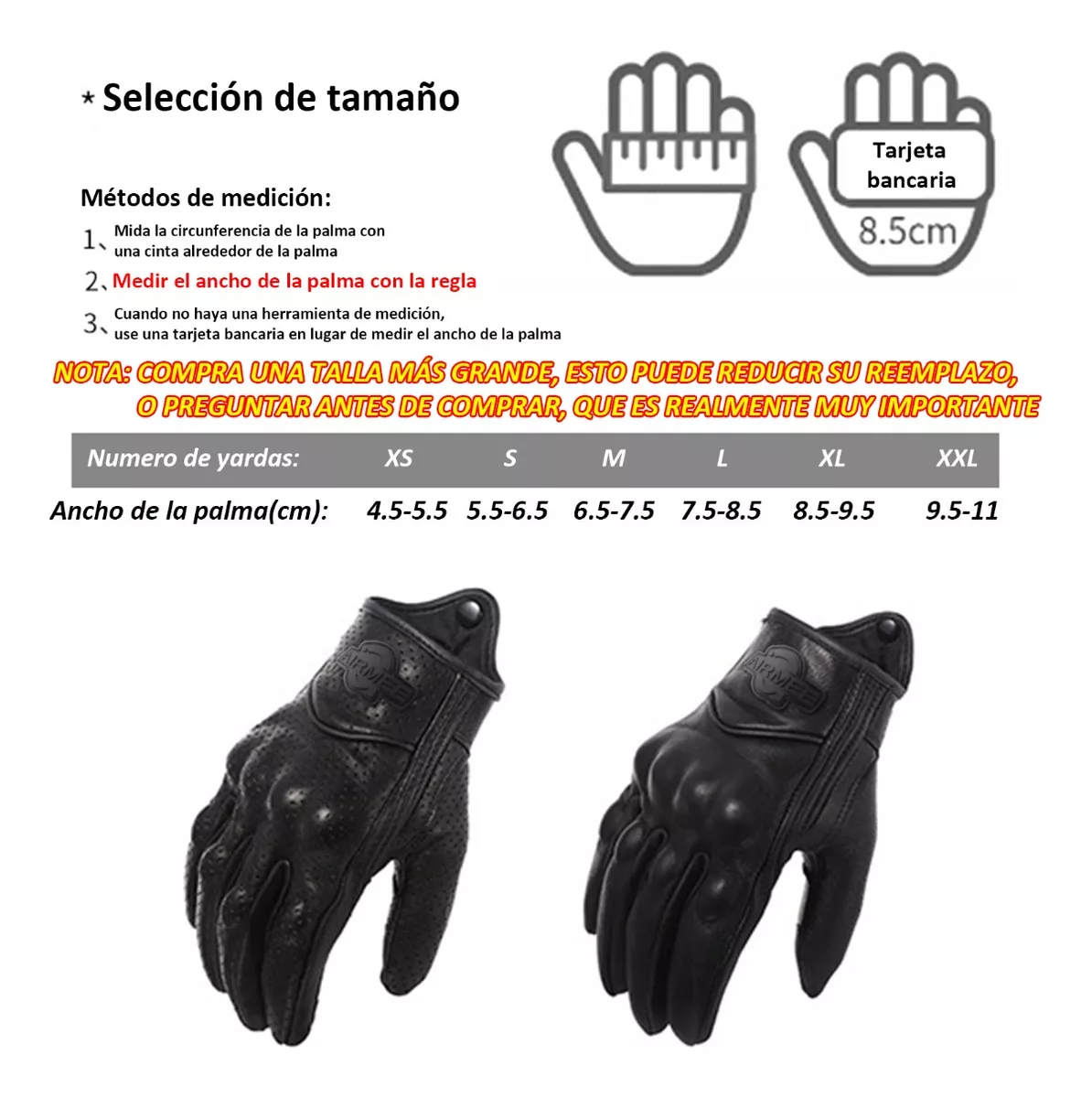 Guantes De Moto 100% Piel De Cabra Para Pantallas Táctiles