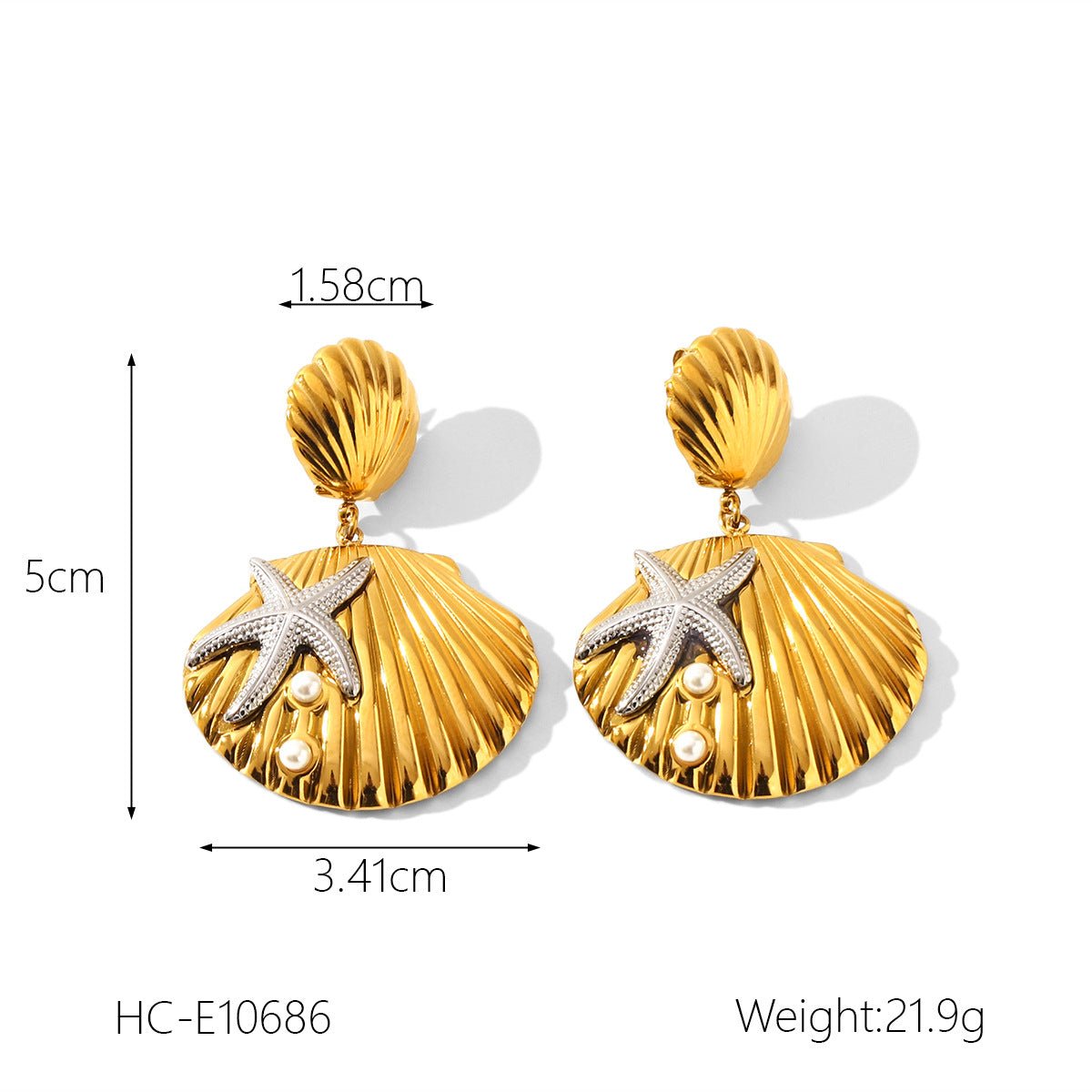 Gold And Silver Color Matching Geometric Stainless Steel Earrings For Women Niche Titanium Steel Earrings