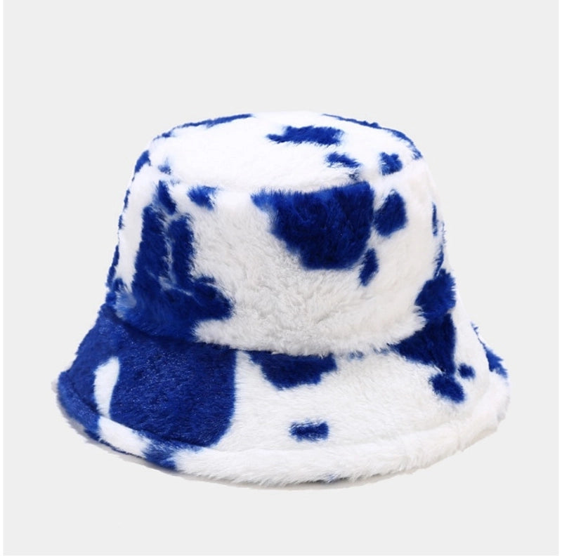 Unisex Vintage Style Cow Pattern Big Eaves Bucket Hat