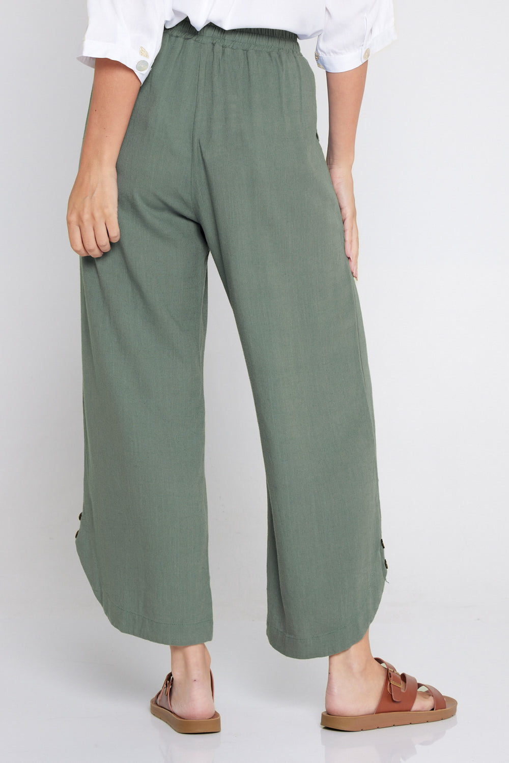 Felicity Linen Pants - Khaki