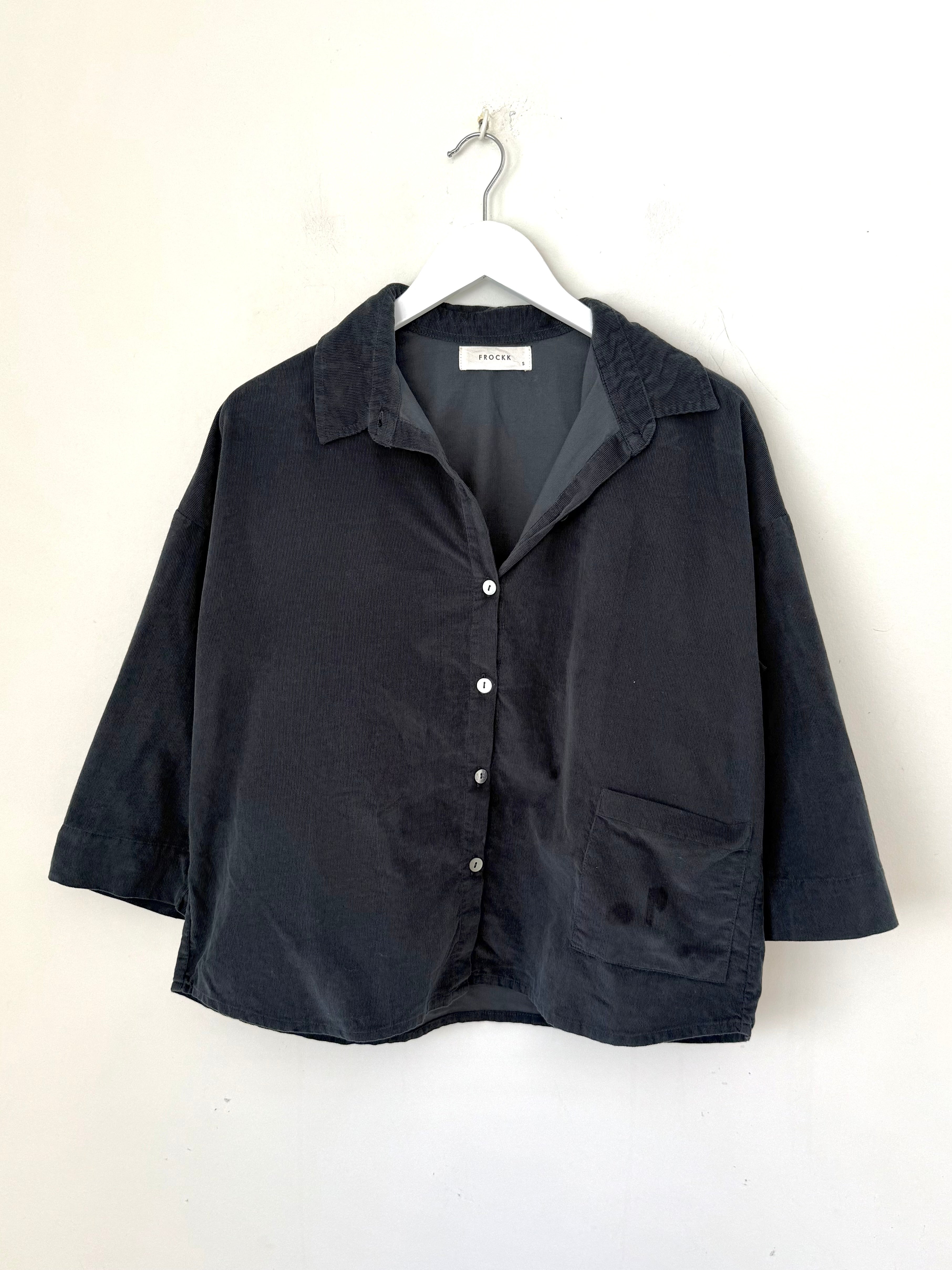 deanna shirt - charcoal cord