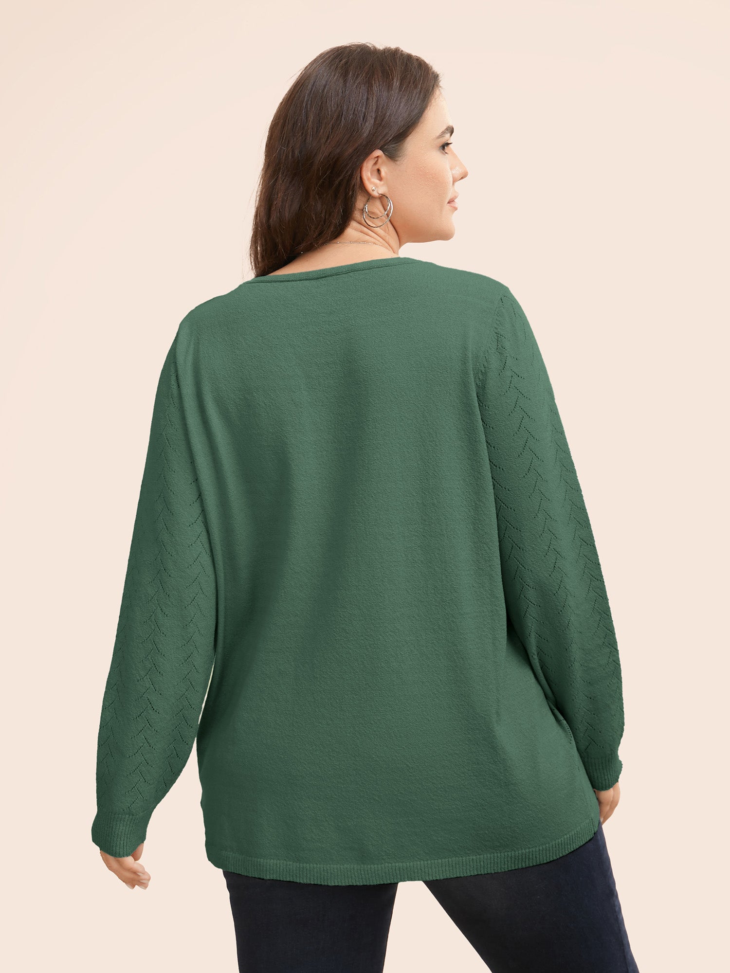 Texture V Neck Lightweight Pullover