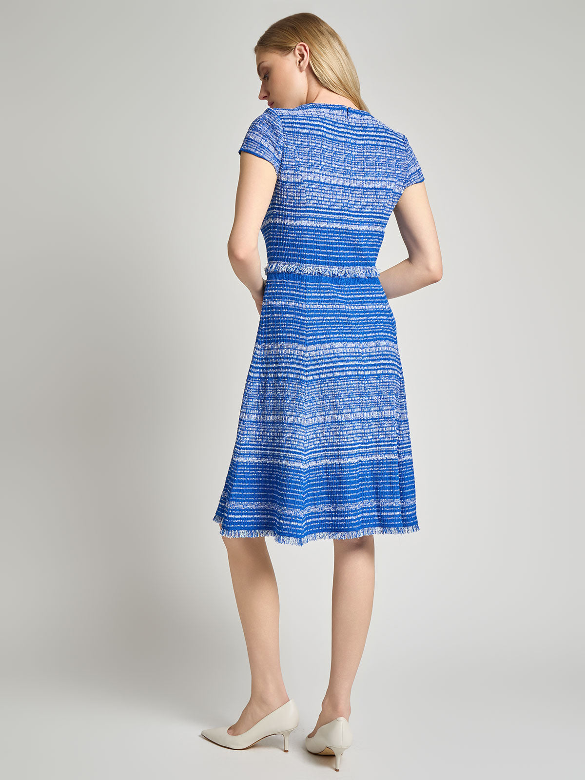 A-Line Melange Tweed Knit Dress - Modern Fit