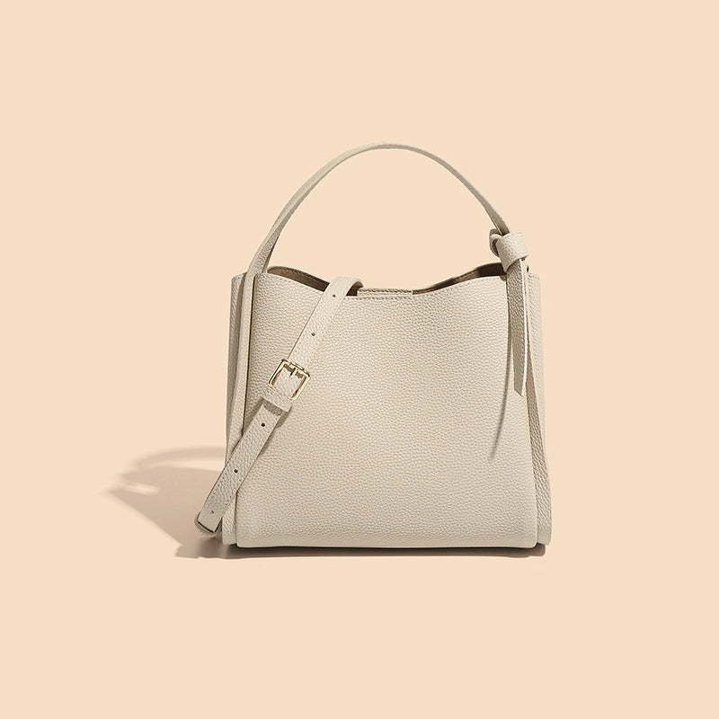 Bucket Bag For Women Genuine Leather High-grade Simple Portable Shoulder Bag Messenger Bag For Women