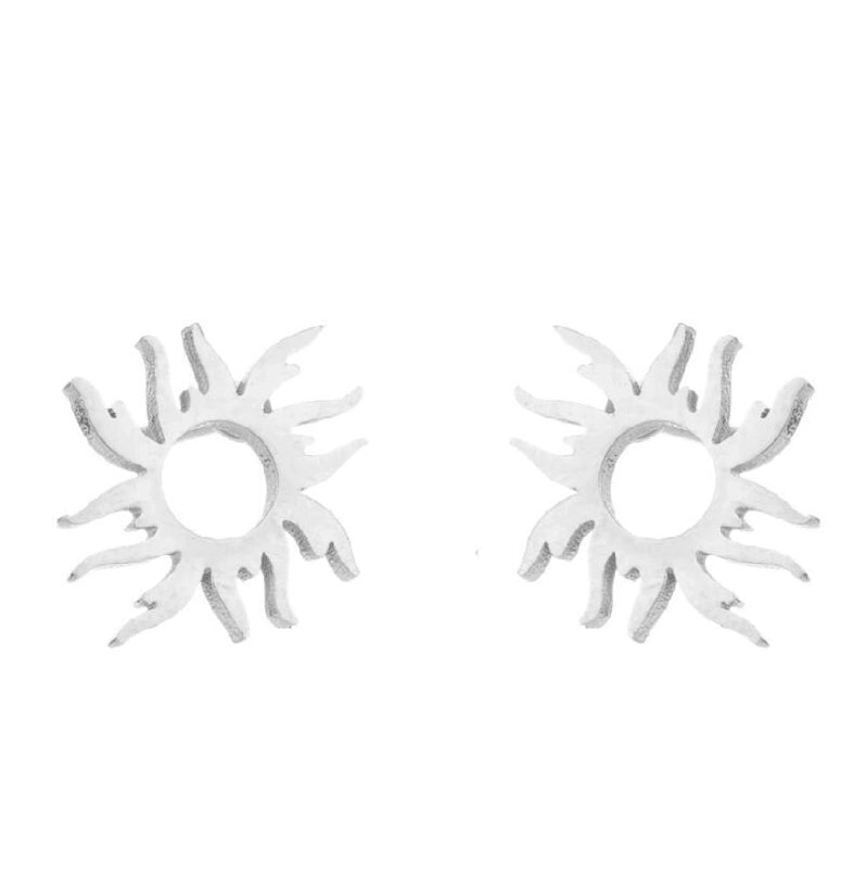 1 Pair Minimalist Sun Plating 304 Stainless Steel 18K Gold Plated Ear Studs